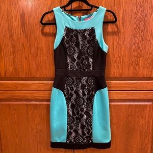 Betsy Johnson size 2 Blue and Black Lace Dress